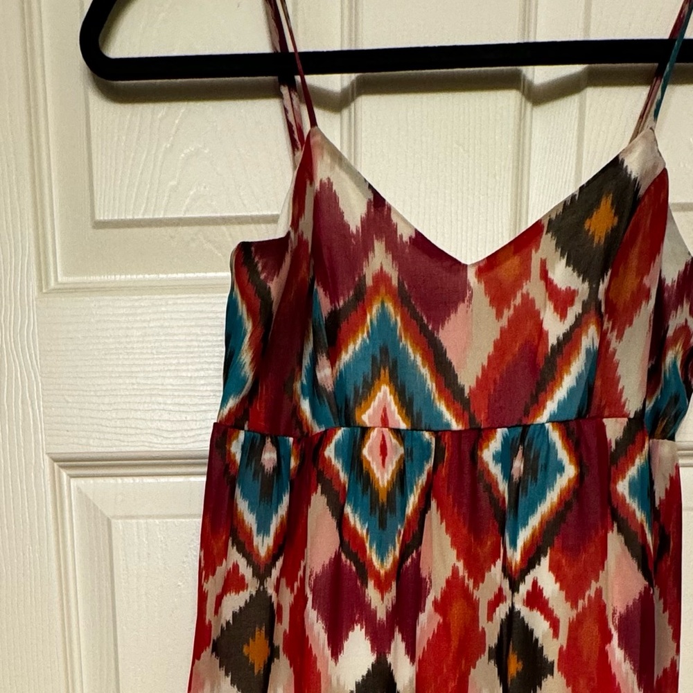 Colorful maxi summer dress with adjustabletable straps